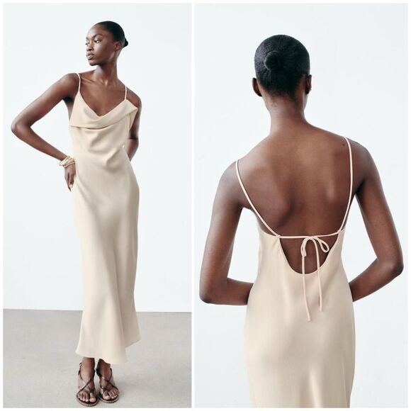 NWT Zara Satin Slip Dress Size XS - Picture 1 of 11